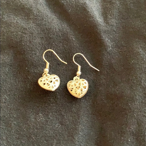 Silver heart earrings